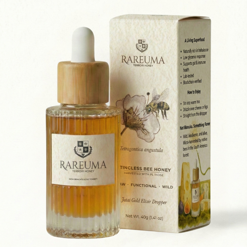 RAREUMA Stingless Bee Honey dropper bottle with packaging on a white background